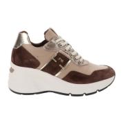 Nerogiardini Läder Damsneakers Komfort och Stil Brown, Dam