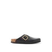 Birkenstock Urban Läderklossar med Markant Spänne Black, Herr