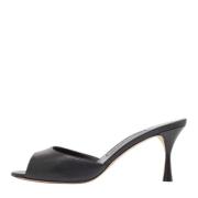 Manolo Blahnik Pre-owned Pre-owned Laeder sandaler Black, Dam