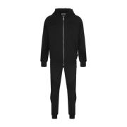 Philipp Plein Svart Fleece Tracksuit med Monogramtryck Black, Herr