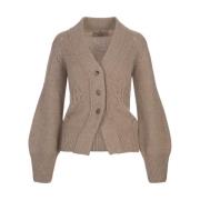 Ermanno Scervino Brun Cashmere V-ringad Cardigan Tröja Brown, Dam