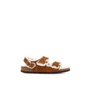 Birkenstock Shearling Milano Sandaler Brown, Dam