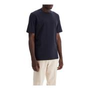 Brunello Cucinelli Premium Bomull Crewneck T-shirt med Sidovy Blue, He...