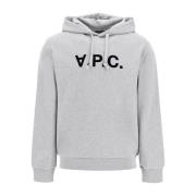 A.p.c. Flocked VPC Logo Hoodie Gray, Dam