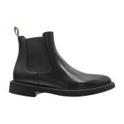 Doucal's Svarta Läder Ankelboots Beatles Stil Black, Herr