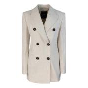 Liu Jo Dubbelknäppt blazer med regular fit Beige, Dam