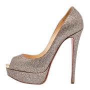 Christian Louboutin Pre-owned Pre-owned Tyg klackskor Gray, Dam