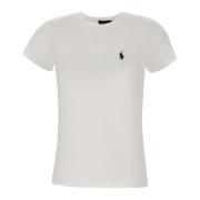 Polo Ralph Lauren Dam Bomull T-shirt, Vit, Crew Neck White, Dam