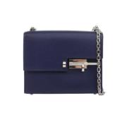 Hermès Vintage Pre-owned Laeder crossbodyvskor Blue, Dam