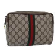 Gucci Vintage Pre-owned Laeder kuvertvskor Beige, Dam