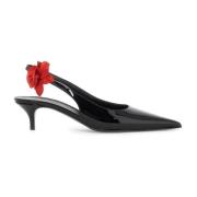 Magda Butrym Rosa Lackläder Slingback Décolleté Black, Dam