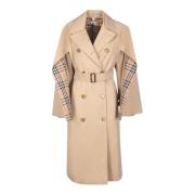 Burberry Beige Trench Coat Aw24 Stil Beige, Dam