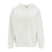 Max Mara Kontrast Piping Boxy Hoodie White, Dam