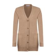 Max Mara Paljettbroderad Ullkofta Brown, Dam