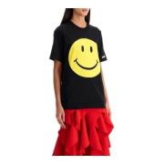 Moschino Smiley Face Patch Crew Neck T-Shirt Black, Dam