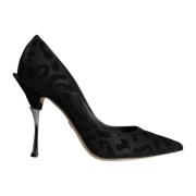 Dolce & Gabbana Leopard Lurex High Heel Pumps Black, Dam