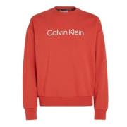 Calvin Klein Hero Logo Komfort Sweatshirt Röd Orange, Herr