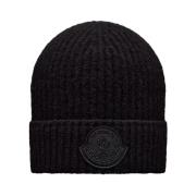 Moncler Ullblandning Beanie - Varm och Stilfull Black, Dam