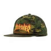 Thrasher Flamme Broderad Snapback Keps Green, Herr