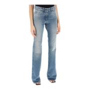 Off White Vintage Bootcut Distressed Denim Jeans Blue, Dam