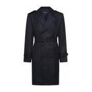 Department Five Blå ull gabardin dubbelknäppt trenchcoat Blue, Herr