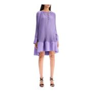 Lanvin Asymmetrisk Rynkad Klänning Purple, Dam