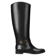 Ralph Lauren Brooke Läder Ridstövel Skor Black, Dam