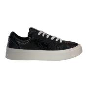 Gcds Svart Monogram Sneaker med Logodetalj Black, Herr