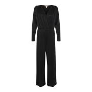 Part Two Svart Glitter Jumpsuit med V-Hals Black, Dam