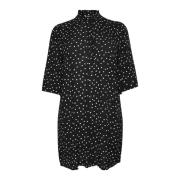 Kaffe Curve Polka Dot Skjortklänning Black, Dam