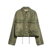 Max Mara Weekend Kort anti-dropp vadderad jacka Green, Dam