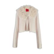 Aniye By Päls Crew Neck Cardigan Sweater Beige, Dam