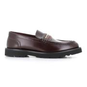 PS By Paul Smith Bordeaux Läder Mockasin Sandaler Red, Herr