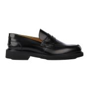 Exton Svart läder slip-on mockasiner Black, Herr