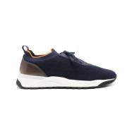 Santoni Marinblå Mesh Sneakers Blue, Herr