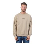 Disclaimer Grundläggande Rundhals Långärmad Sweatshirt Beige, Herr