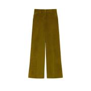 Max Mara Weekend Sammet Randiga Byxor Green, Dam