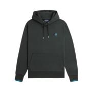 Fred Perry Randig huva tröja Green, Herr