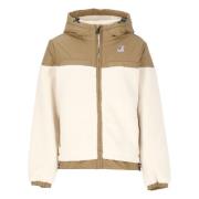 K-Way Beige Tech Fabric Jacka med Huva Beige, Dam