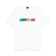 Paul Smith Vit Jersey Crew Neck Logo T-shirts White, Herr