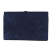 Dolce & Gabbana Blå Mocka Clutch med Kortplatser Blue, Dam