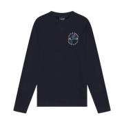 Lyle & Scott Tistel Flora Tryckt Crew Neck Tröja Blue, Herr