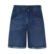 Vilebrequin Tahiti Turtles Denim Bermuda Shorts för Herrar Blue, Herr