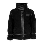 Alpha Industries Svart Teddy Sherpa Jacka med Hög Krage Black, Herr