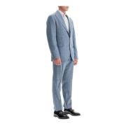 Brunello Cucinelli Lyxigt knäppt flanellkostymset Blue, Herr