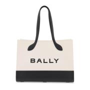 Bally Canvas Toteväska med Läderdetaljer White, Dam