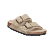 Birkenstock Platta Sandaler Beige, Dam