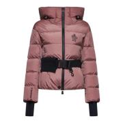 Moncler Rosa Quiltad Dunjacka med Huva Pink, Dam