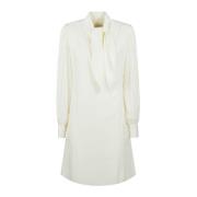 Lanvin Flowy Lavalliere Krage Klänning White, Dam