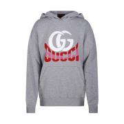 Gucci Vanlig Sweatshirt Hoodie Grå Melange Gray, Dam